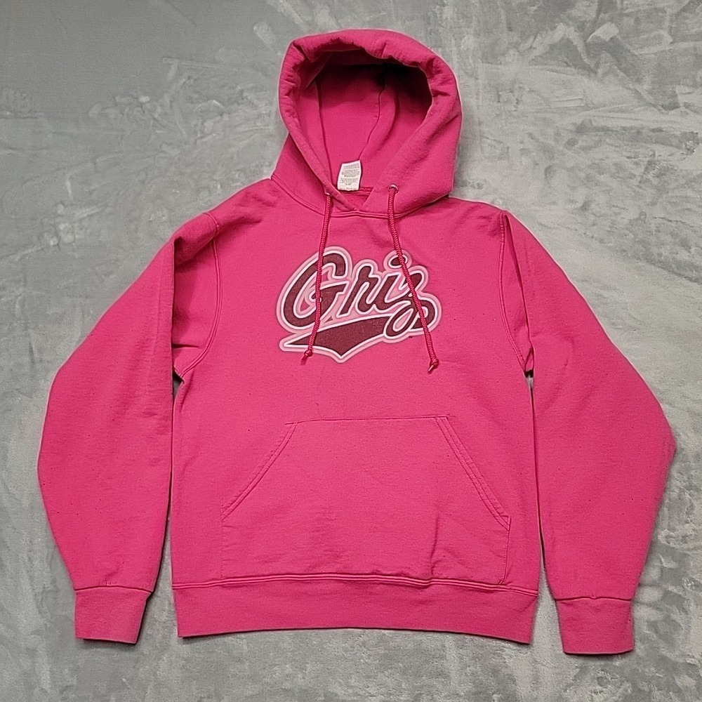 Montana Grizzlies Hoodie Womens Small Pink Griz Graphic Pullover Sweatshirt